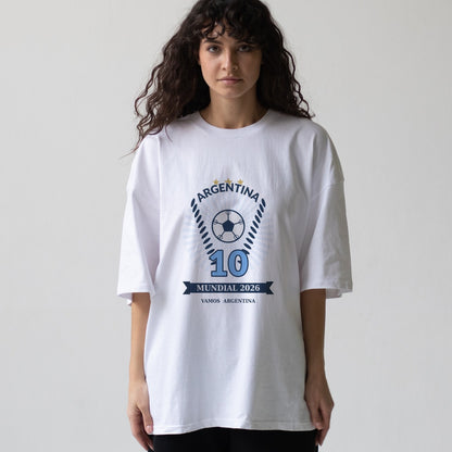 Girl wearing the Argentina World Cup 2026 vintage tee