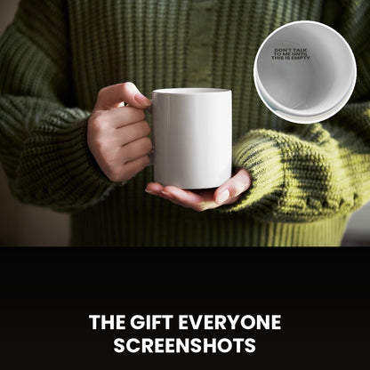 Person holding the hidden message mug
