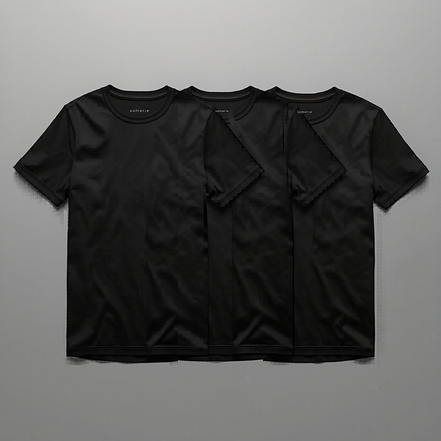 Somerie Ascend Tee — set of 3 all-black slim-fit tees