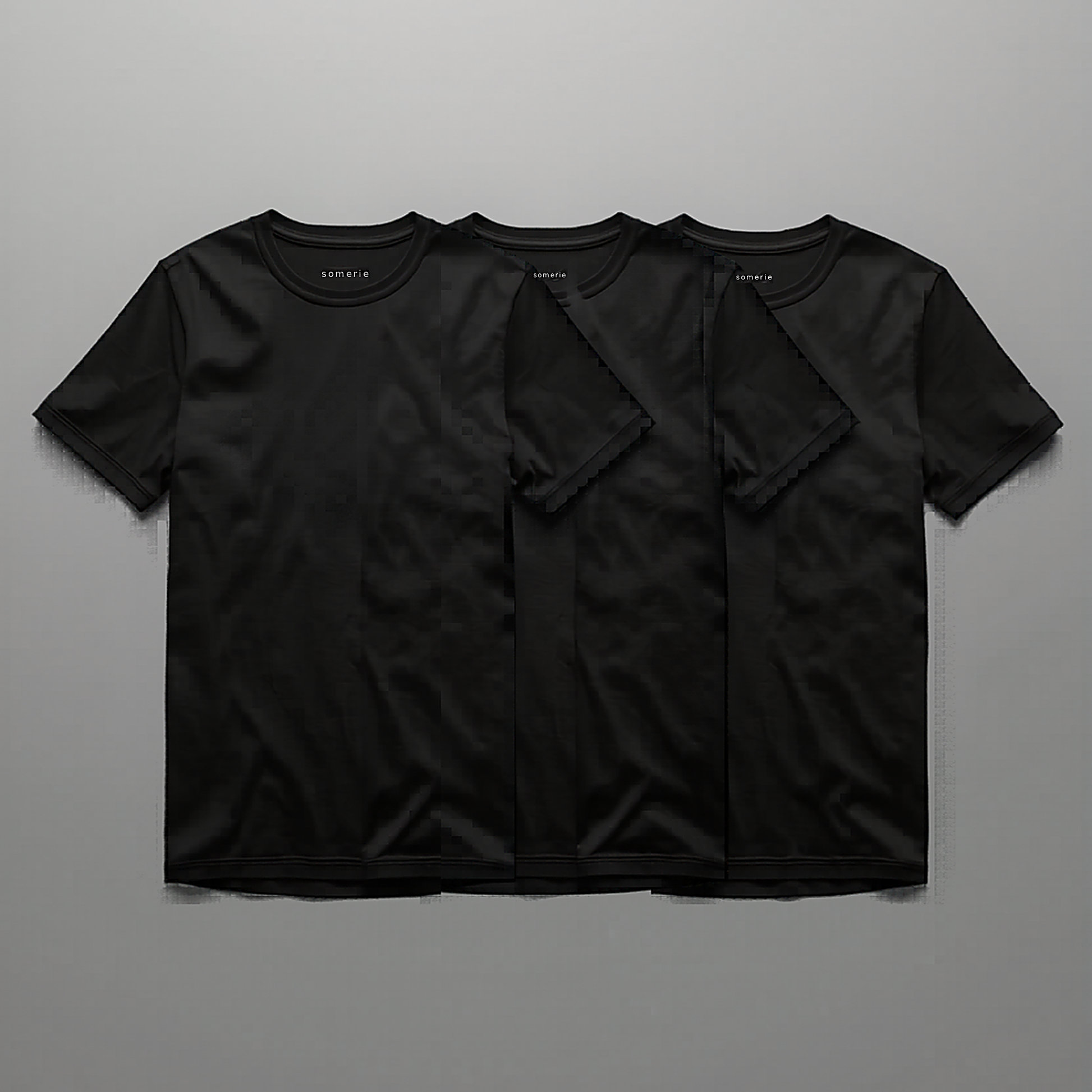 Somerie Ascend Tee — set of 3 all-black slim-fit tees